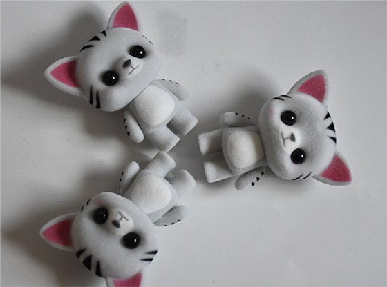 塑胶植绒灰猫-景年塑胶 (14)