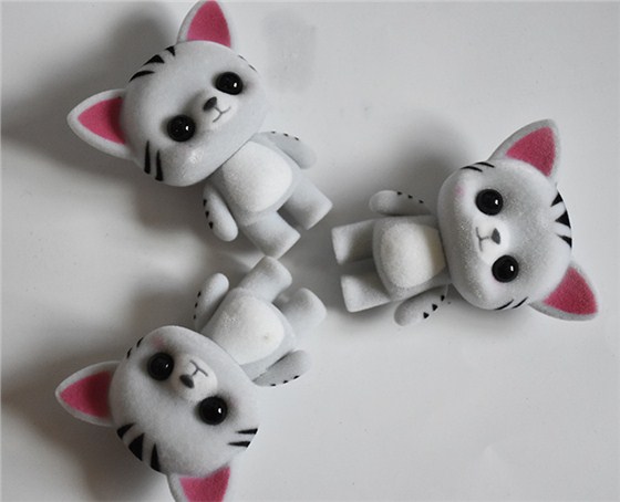 塑胶植绒灰猫-景年塑胶 (15)
