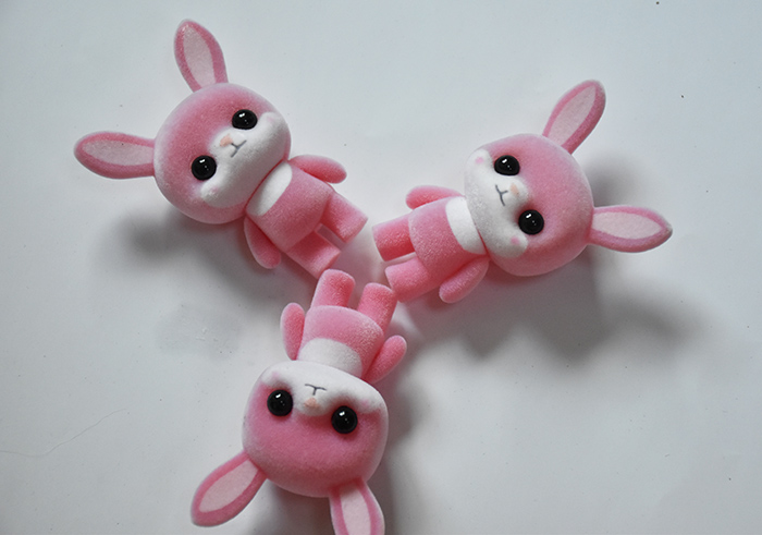 塑胶植绒鲜粉兔-景年塑胶 (9)