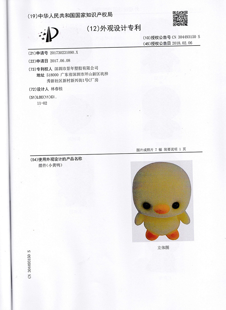 小黄鸭专利书第 2 页